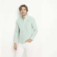 Camisa Manga Larga Oxford Slim Fit Algodón Hombre