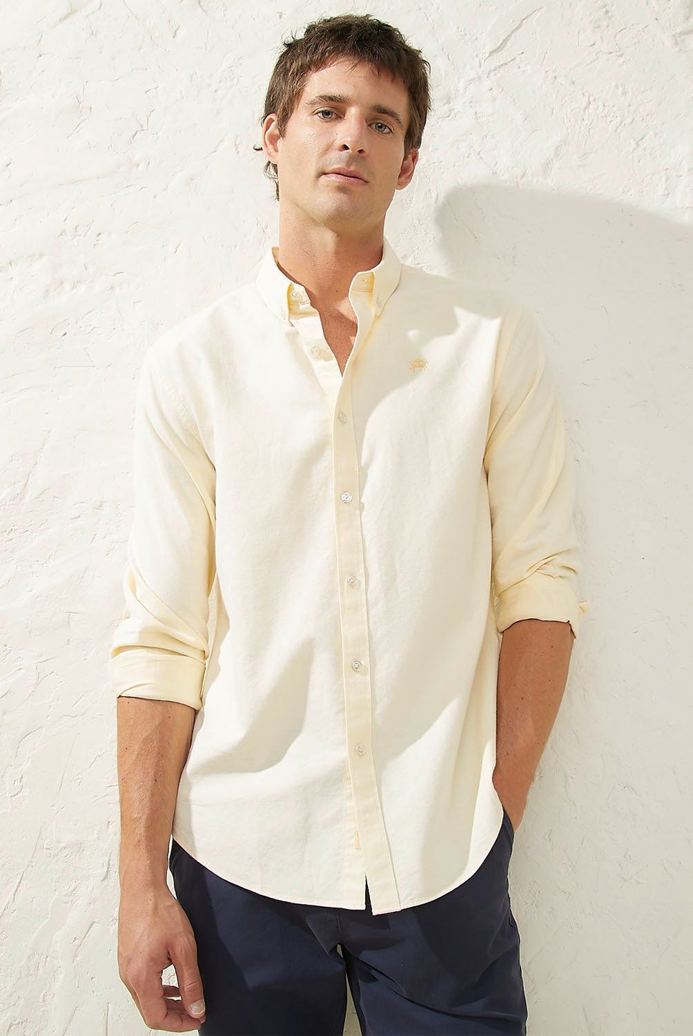 CASCAIS - Camisa Manga Larga Oxford Slim Fit Algodón Hombre Cascais
