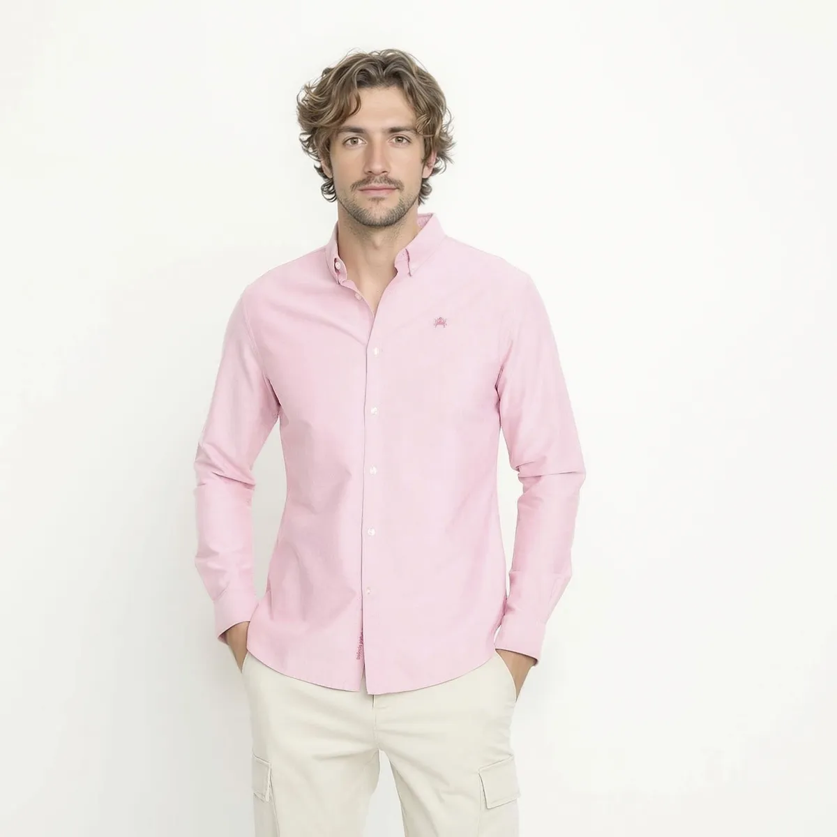 CASCAIS - Camisa Manga Larga Oxford Slim Fit Algodón Hombre Cascais