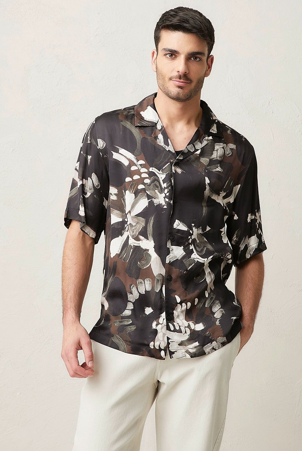 BASEMENT - Camisa Basement Casual Viscosa Estampada Hombre