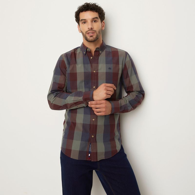 UNIVERSITY CLUB - Camisa Manga Larga Casual Algodón Hombre University Club