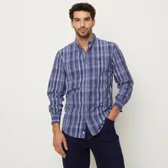 UNIVERSITY CLUB - Camisa Manga Larga Casual Algodón Hombre