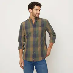 UNIVERSITY CLUB - Camisa Manga Larga Casual Algodón Hombre