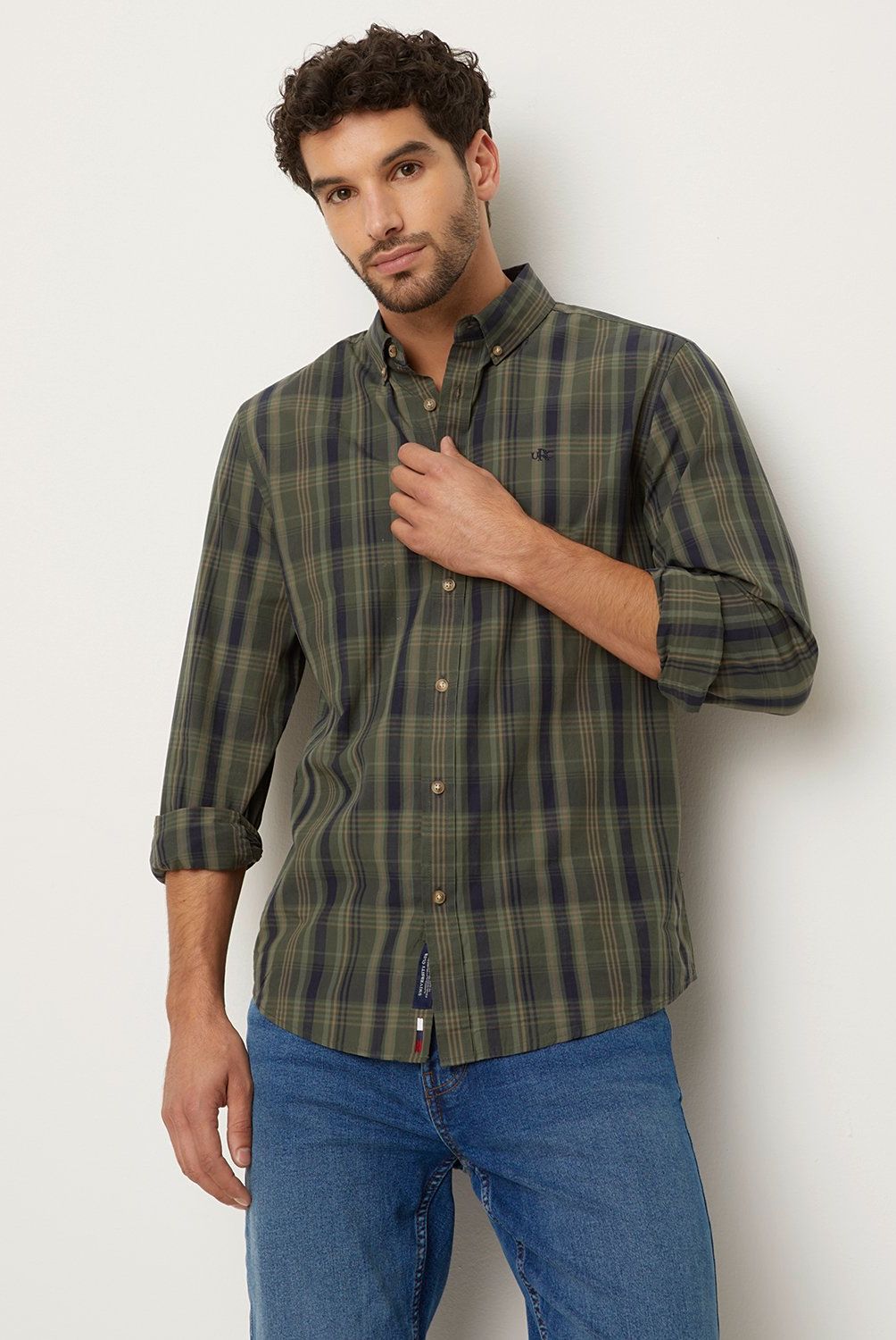 UNIVERSITY CLUB - Camisa Manga Larga Casual Algodón Hombre University Club