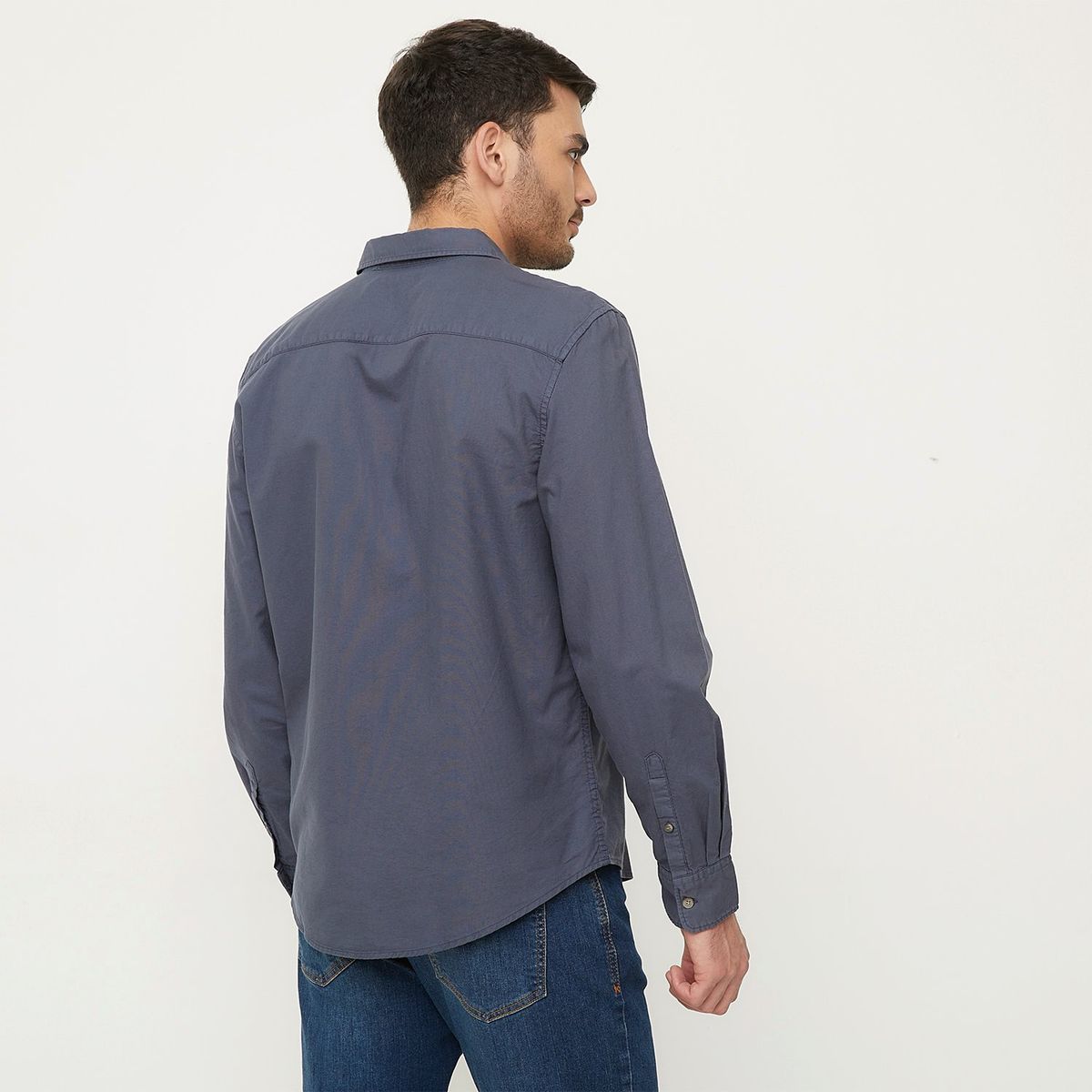 BASEMENT - Camisa Casual Hombre Basement Algodón Slim Fit Manga Larga