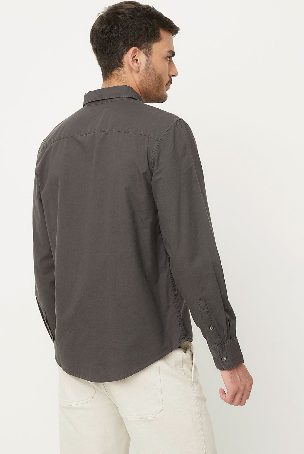 BASEMENT - Camisa Casual Hombre Basement Algodón Slim Fit Manga Larga