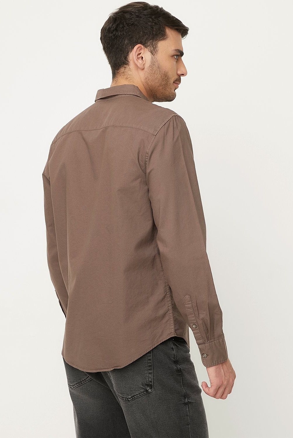 BASEMENT - Camisa Casual Hombre Basement Algodón Slim Fit Manga Larga
