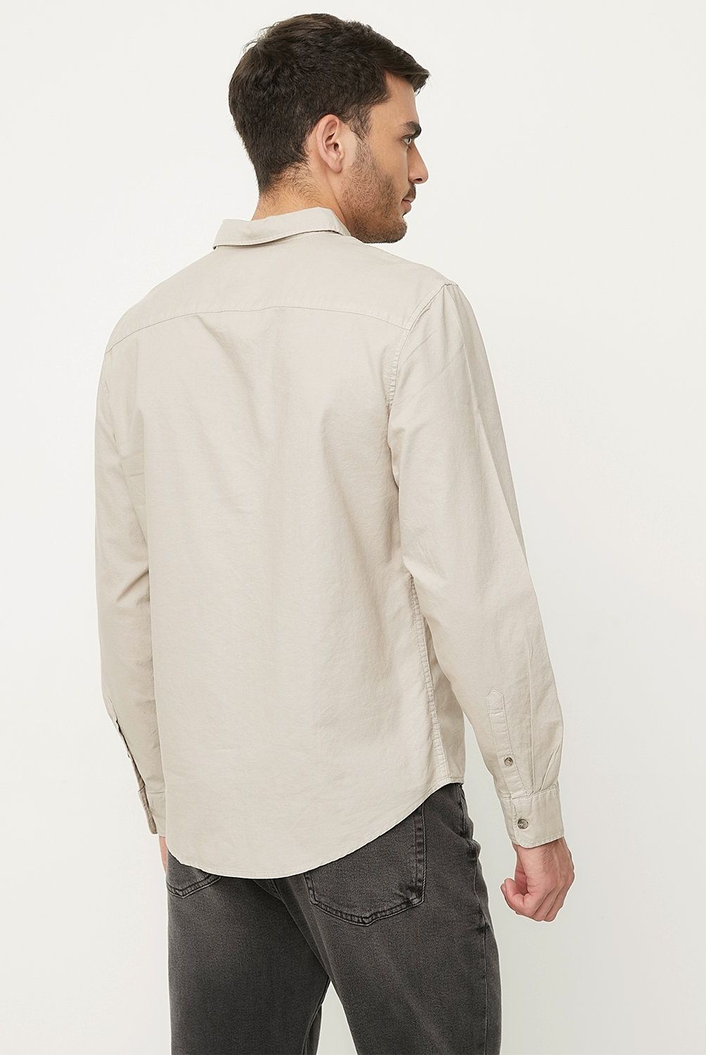 BASEMENT - Camisa Casual Hombre Basement Algodón Slim Fit Manga Larga