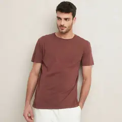 BASEMENT - Polera Manga Corta Casual Algodón Hombre