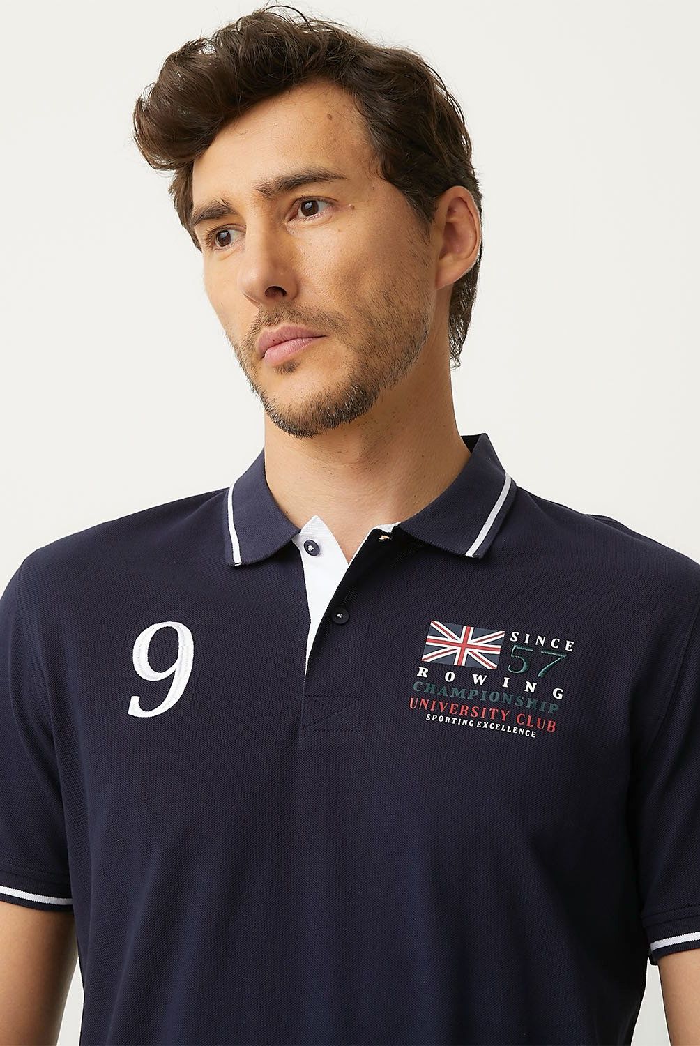 UNIVERSITY CLUB - Polera Piqué University Club Manga Corta Bordada Hombre