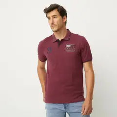 UNIVERSITY CLUB - Polera Piqué Manga Corta Bordada Hombre
