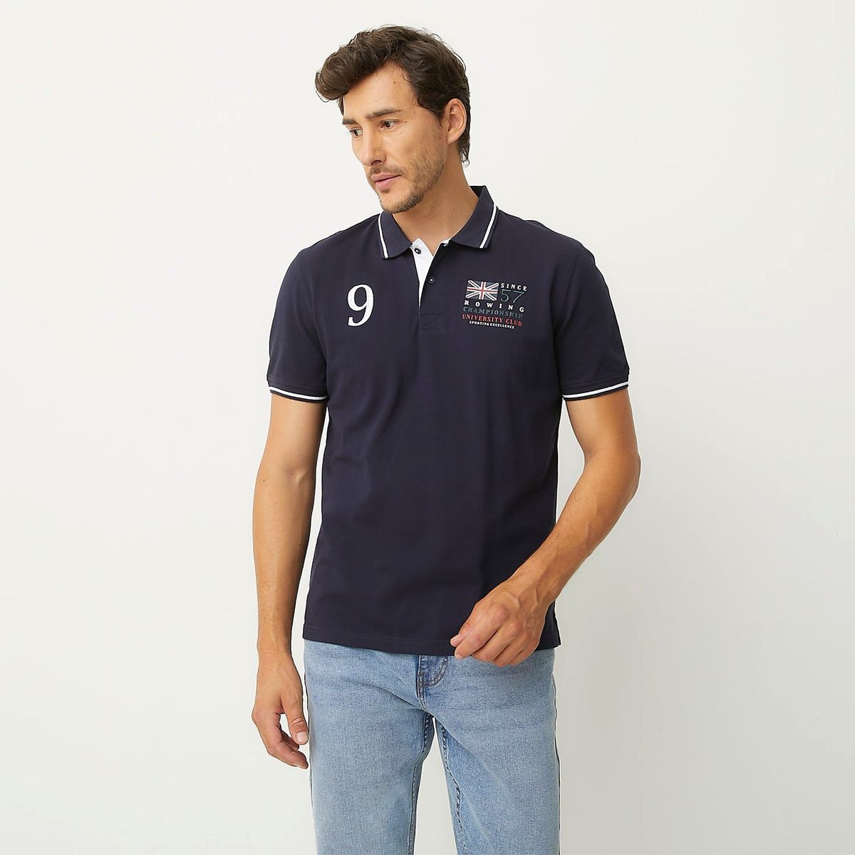 UNIVERSITY CLUB - Polera Piqué University Club Manga Corta Bordada Hombre