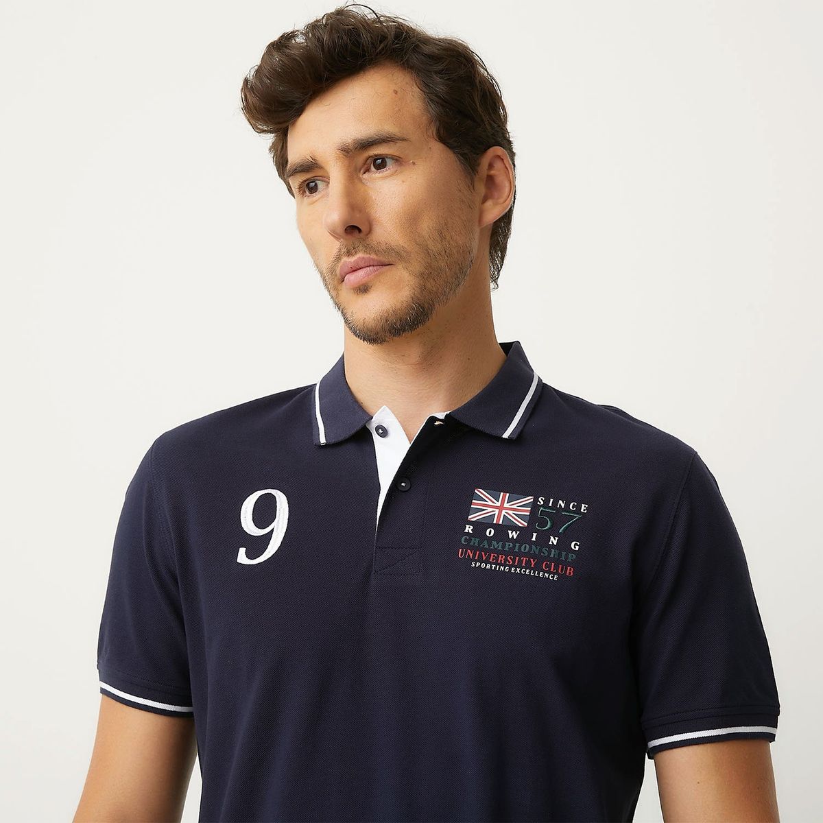 UNIVERSITY CLUB - Polera Piqué University Club Manga Corta Bordada Hombre