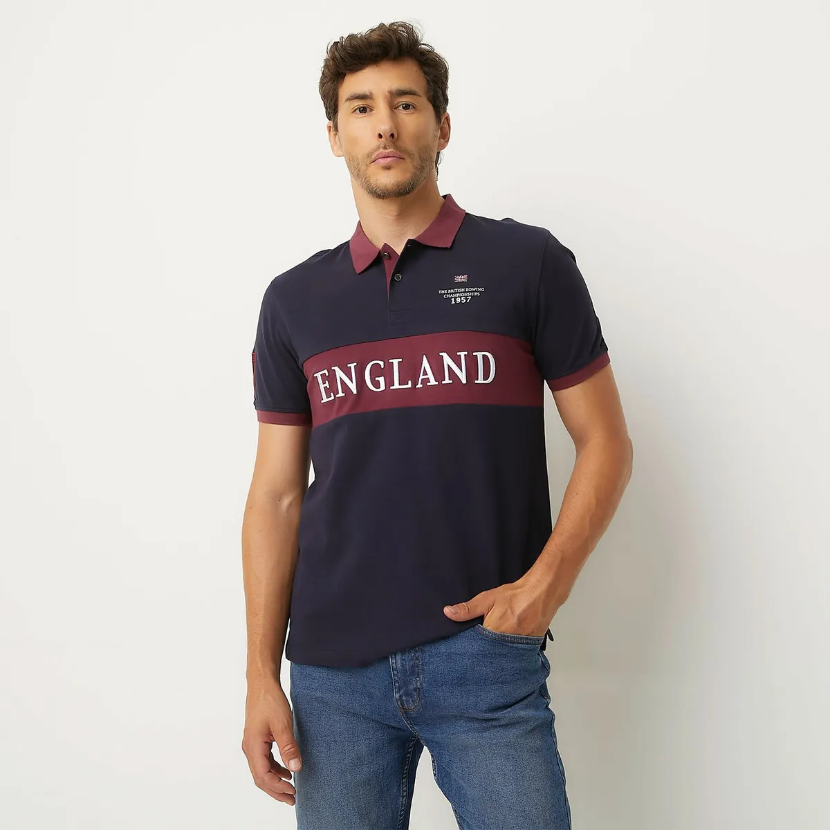 UNIVERSITY CLUB - Polera Piqué University Club Manga Corta Bordada Hombre