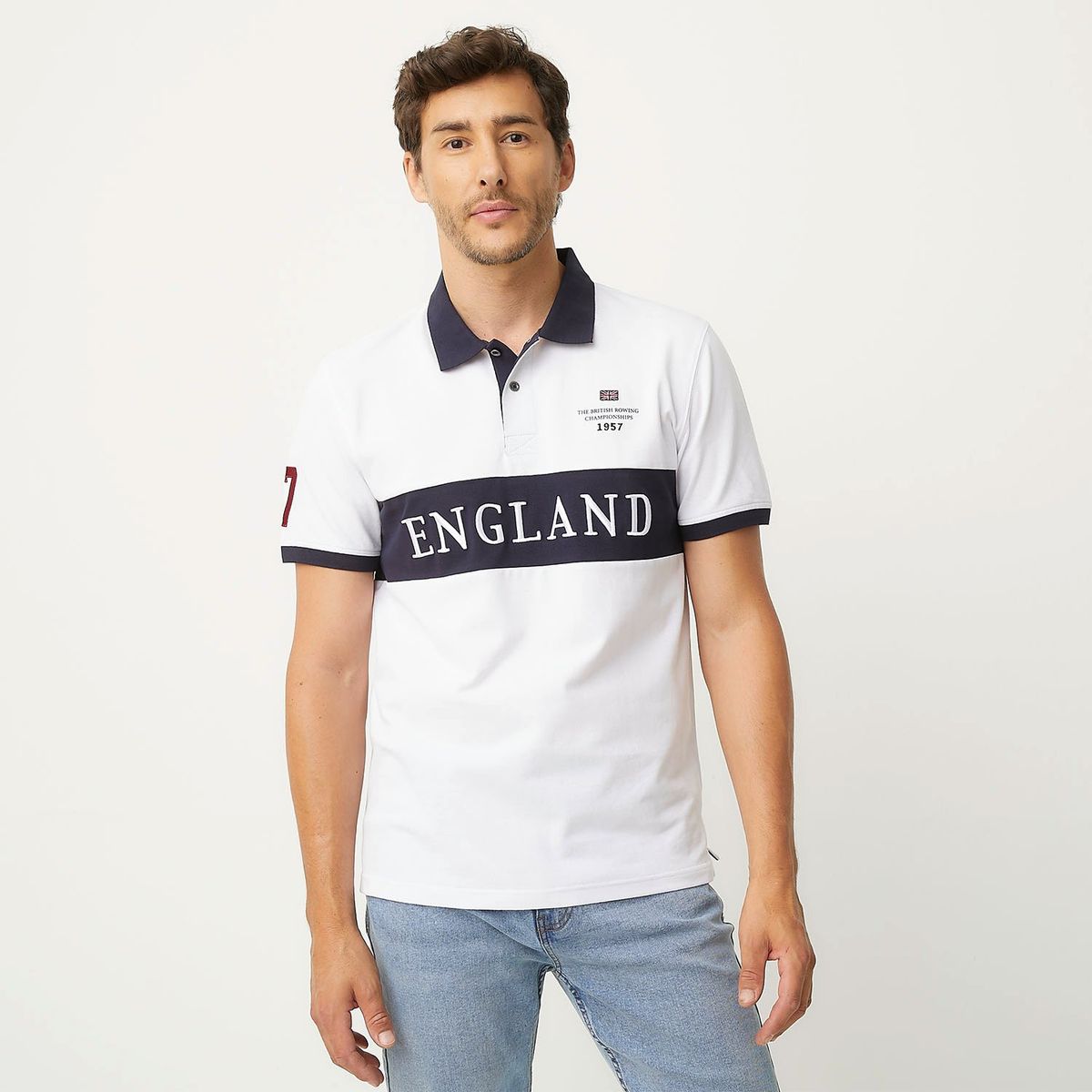 UNIVERSITY CLUB - Polera Piqué University Club Manga Corta Bordada Hombre