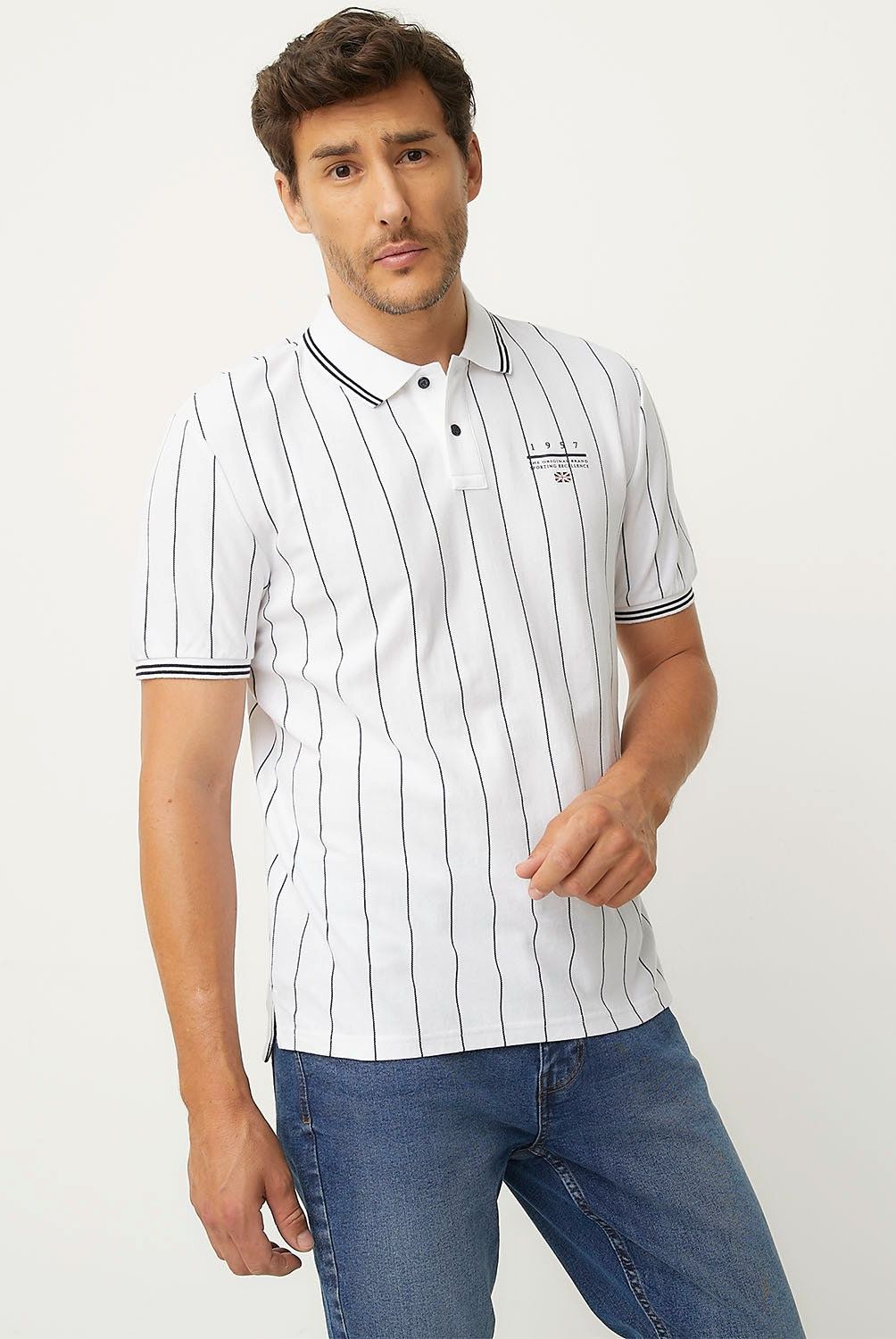 UNIVERSITY CLUB - Polera Piqué Tenis University Club Manga Corta Hombre