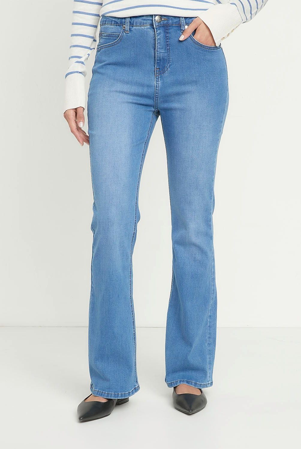 APOLOGY - Jeans Denim Mujer Apology Tiro Medio Flare