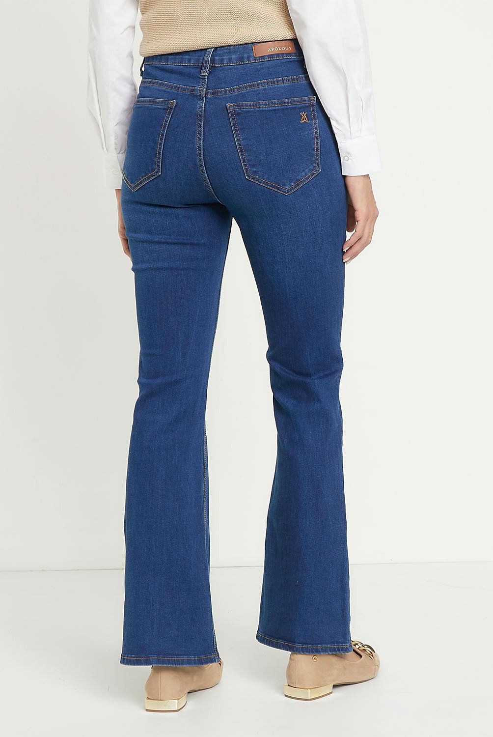 APOLOGY - Jeans Denim Mujer Apology Tiro Medio Flare