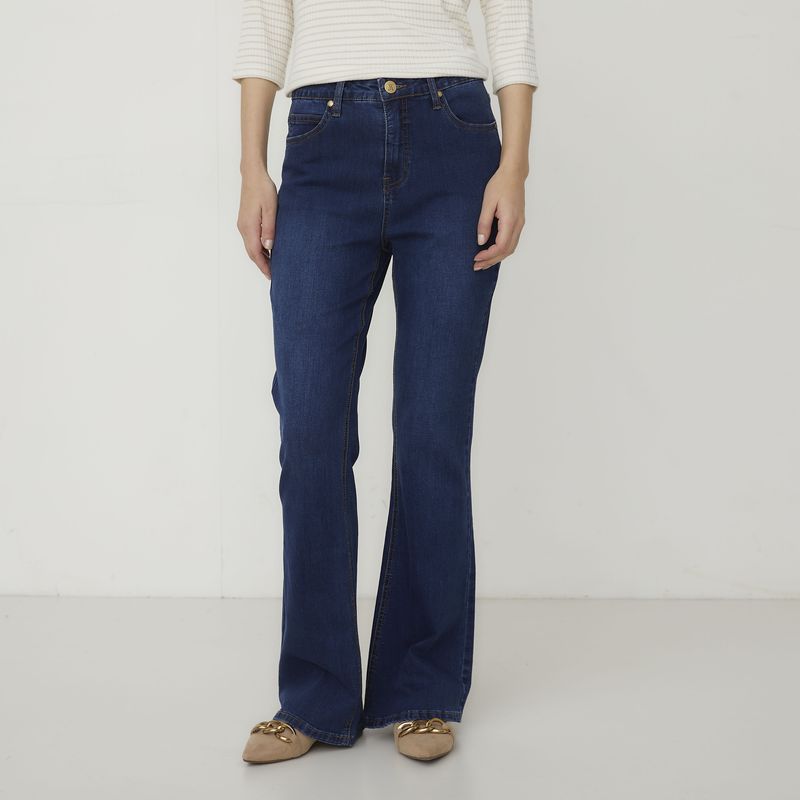 APOLOGY - Jeans Denim Mujer Apology Tiro Medio Flare