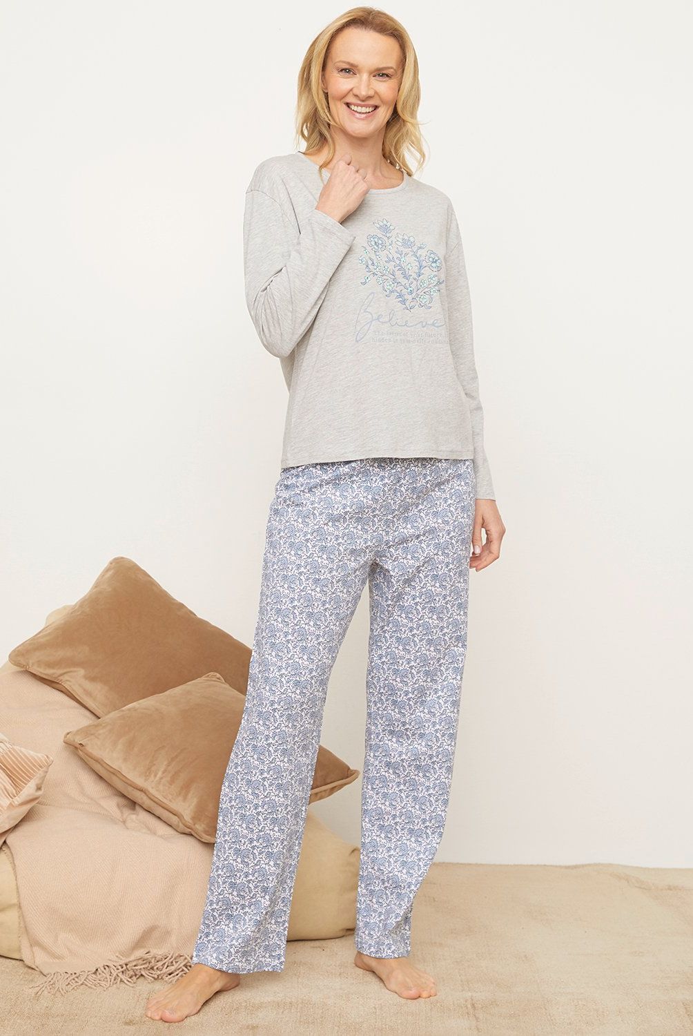S COCCI - Pijama Mujer S Cocci Algodón Estampado Manga Larga