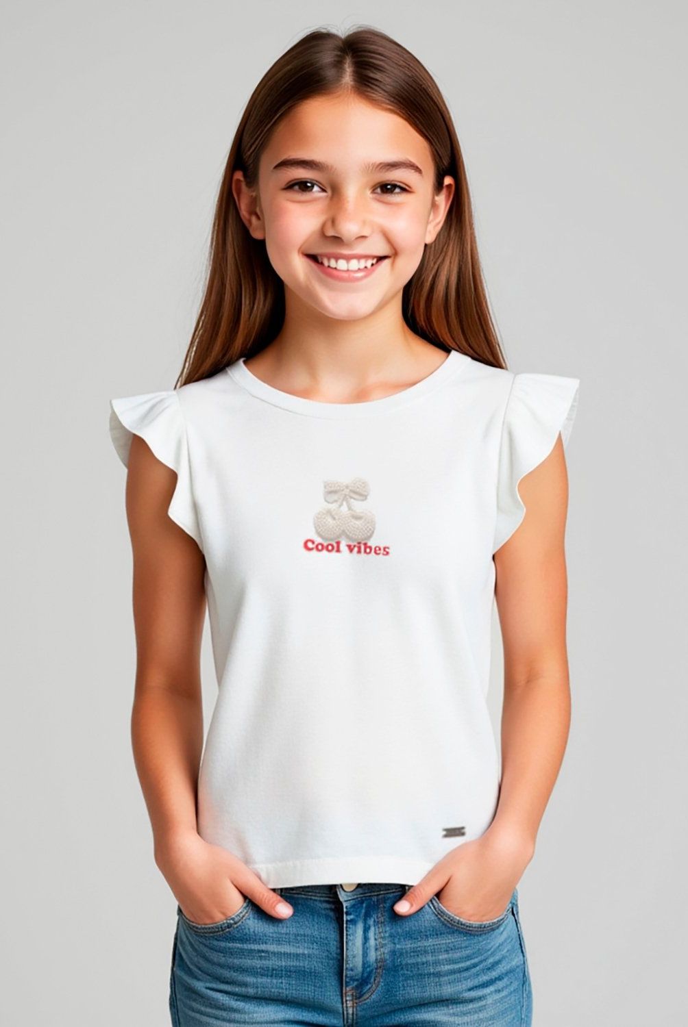 ELEVEN - Polera Casual Eleven Estampada Sin Mangas Niña Algodón