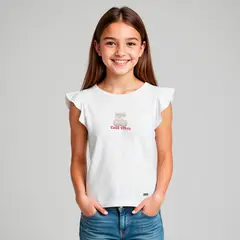 ELEVEN - Polera Casual Estampada Sin Mangas Niña Algodón