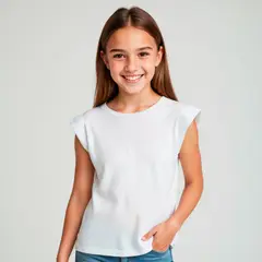 ELEVEN - Polera Casual Manga Corta Niña Algodón