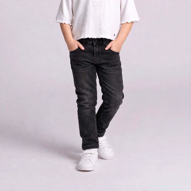Jeans Fit Tiro Medio Niño