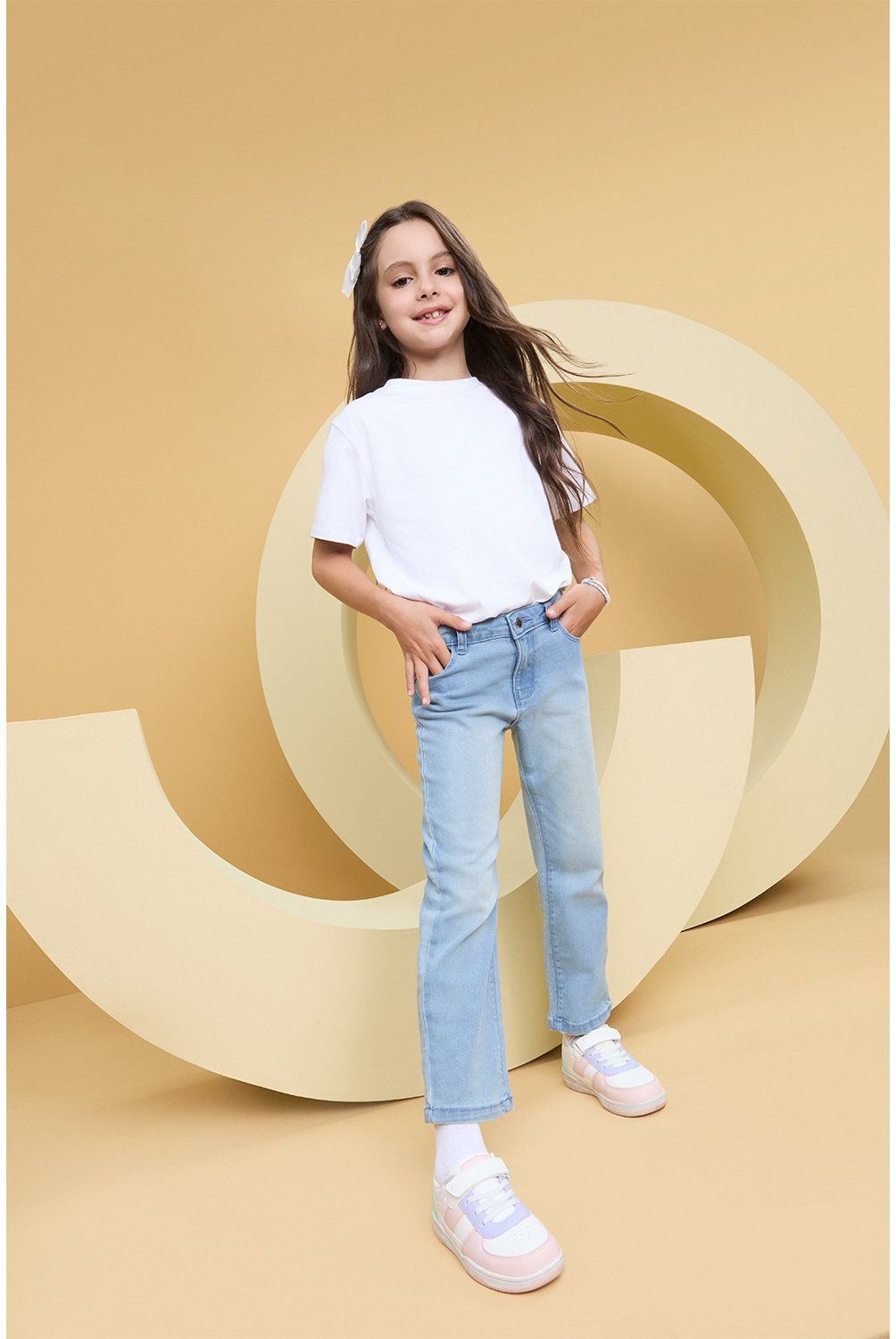 YAMP - Jeans Flare Yamp Niña Algodón Diseño Liso Urbano