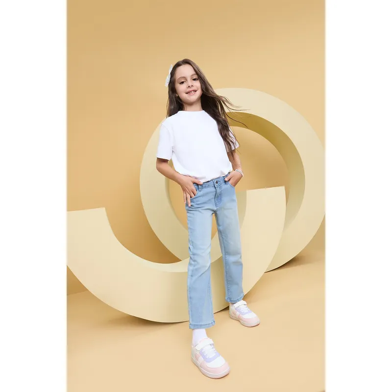 YAMP - Jeans Flare Yamp Niña Algodón Diseño Liso Urbano