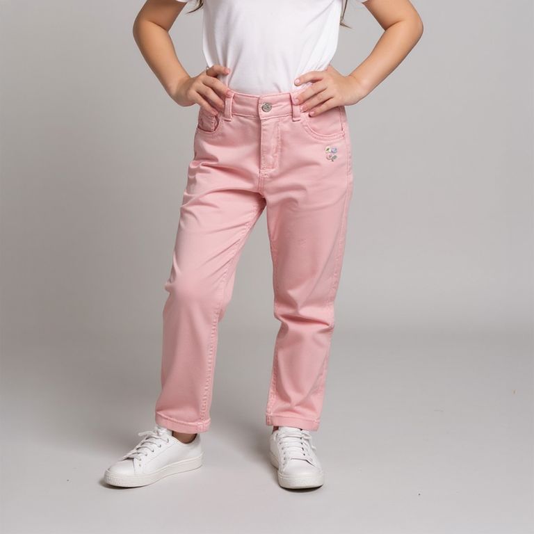 YAMP Jeans Slim Fit con Bordado Niña Denim