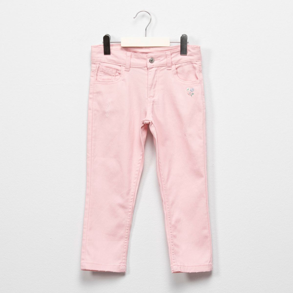 YAMP - Jeans Yamp Slim Fit con Bordado Niña Denim