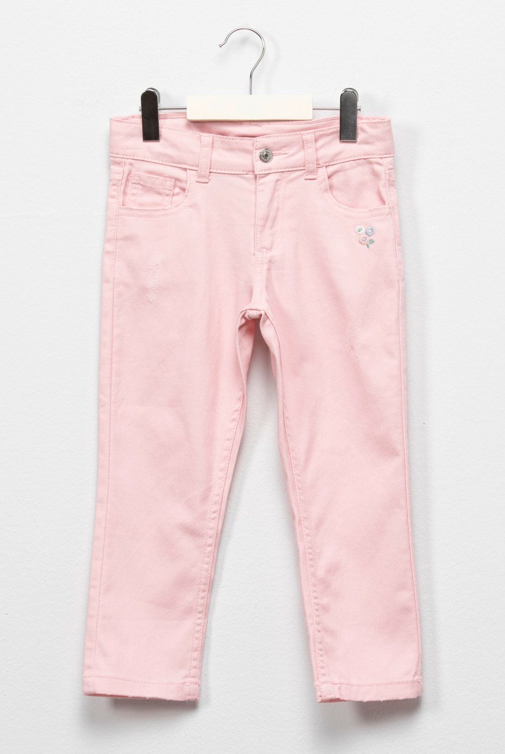 YAMP - Jeans Yamp Slim Fit con Bordado Niña Denim