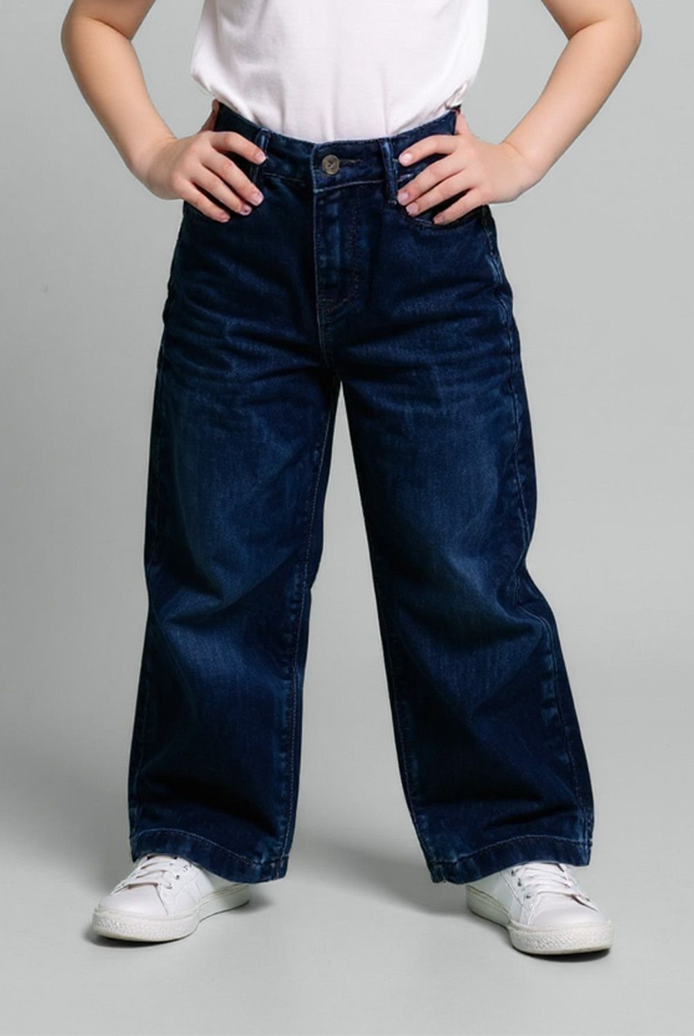 YAMP - Jeans Wide Leg Yamp Niña Denim Algodón Tiro Medio
