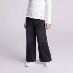YAMP - Jeans Wide Leg Niña Denim Algodón Tiro Medio
