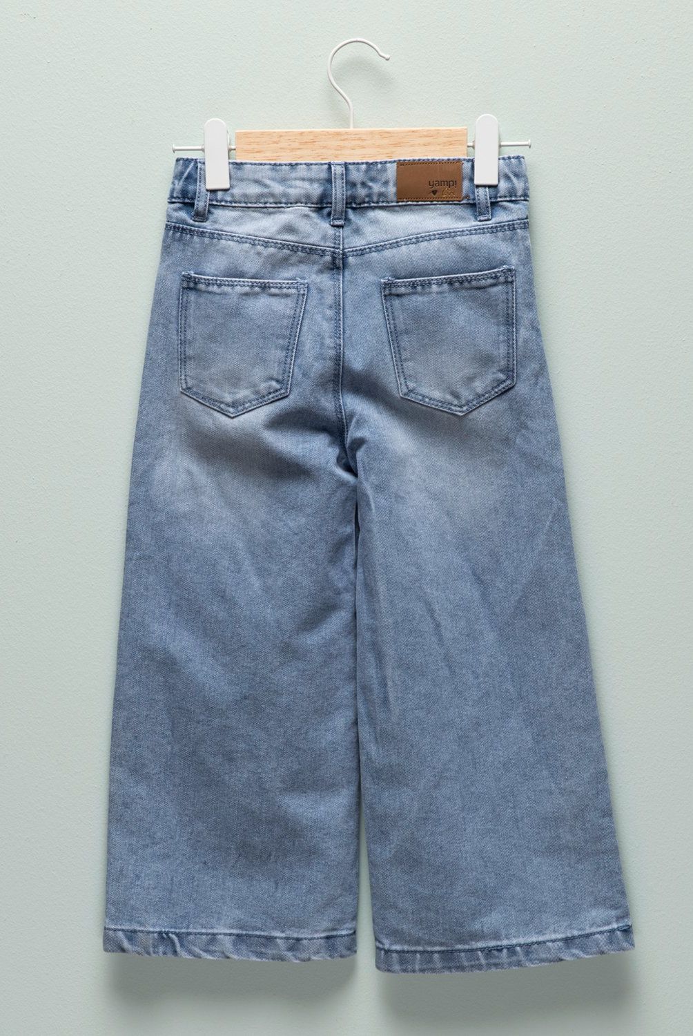 YAMP - Jeans Wide Leg Yamp Niña Denim Algodón Tiro Medio
