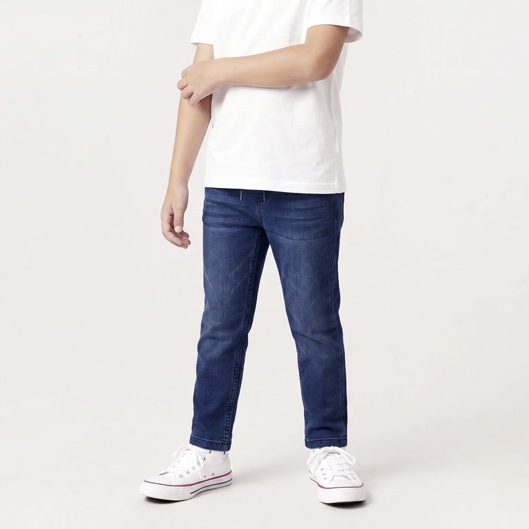 Jeans Recto Cintura Elasticada Niño Algodón