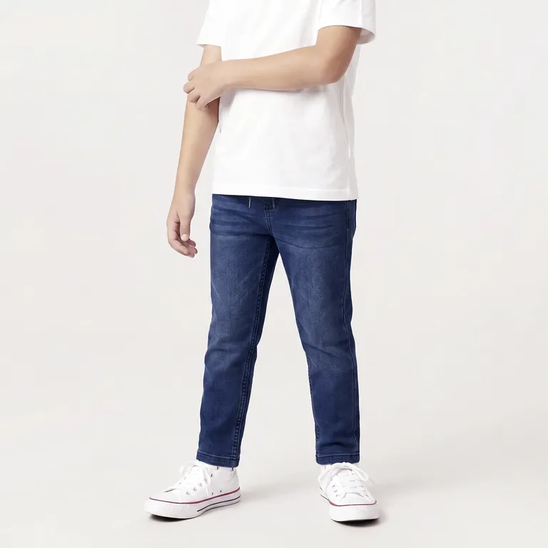 Jeans Recto Cintura Elasticada Niño Algodón