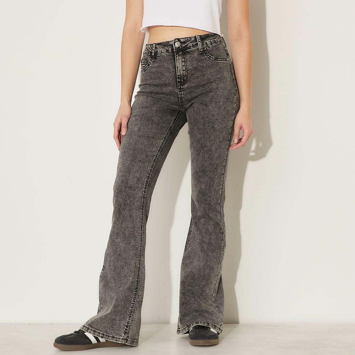 SYBILLA - Jeans Flare Tiro Alto Mujer Sybilla