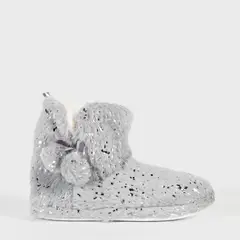 SYBILLA - Pantuflas Botín Mujer Felpa con Lentejuelas