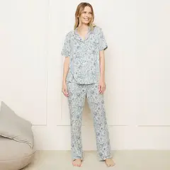 BLU - Pijama Mujer Algodón Estampado Manga Corta