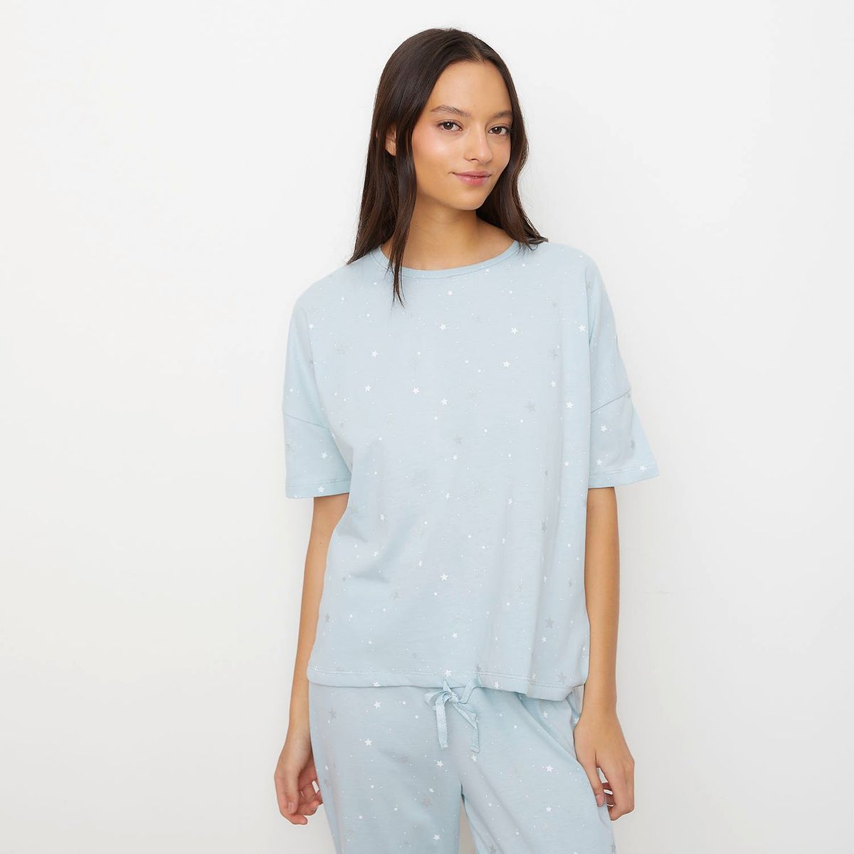 SYBILLA - Pijama Sybilla Mujer Manga Larga Estampado Estrellas Algodón