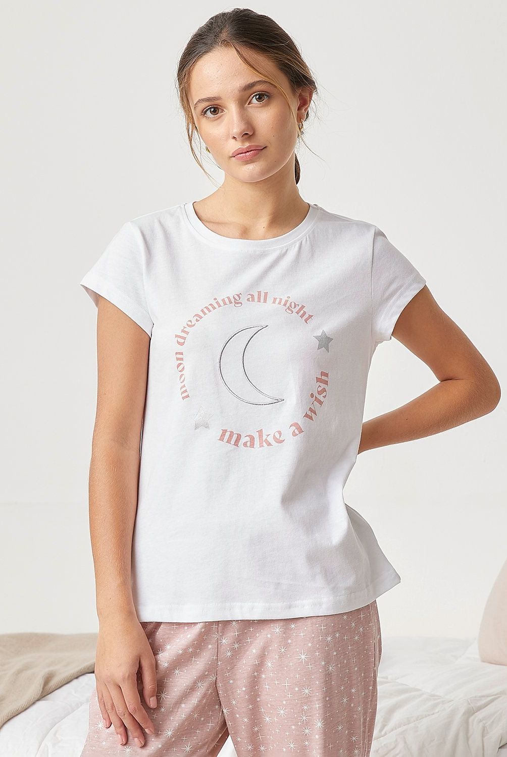 SYBILLA - Pijama Sybilla Moon Algodón Mujer Manga Corta