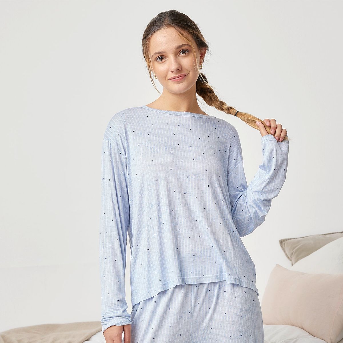 SYBILLA - Pijama Mujer Sybilla Viscosa Manga Larga