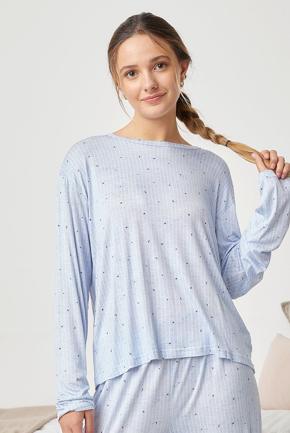 SYBILLA - Pijama Mujer Sybilla Viscosa Manga Larga