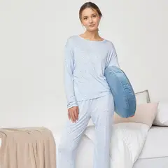 SYBILLA - Pijama Mujer Viscosa Manga Larga