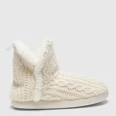 BLU - Pantuflas Botas Mujer Textil Felpa