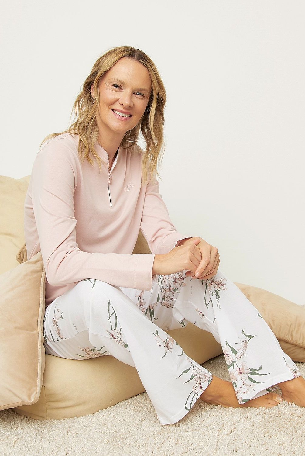 S COCCI - Pijama S.Cocci Mujer Algodón Diseño Floral Manga Larga