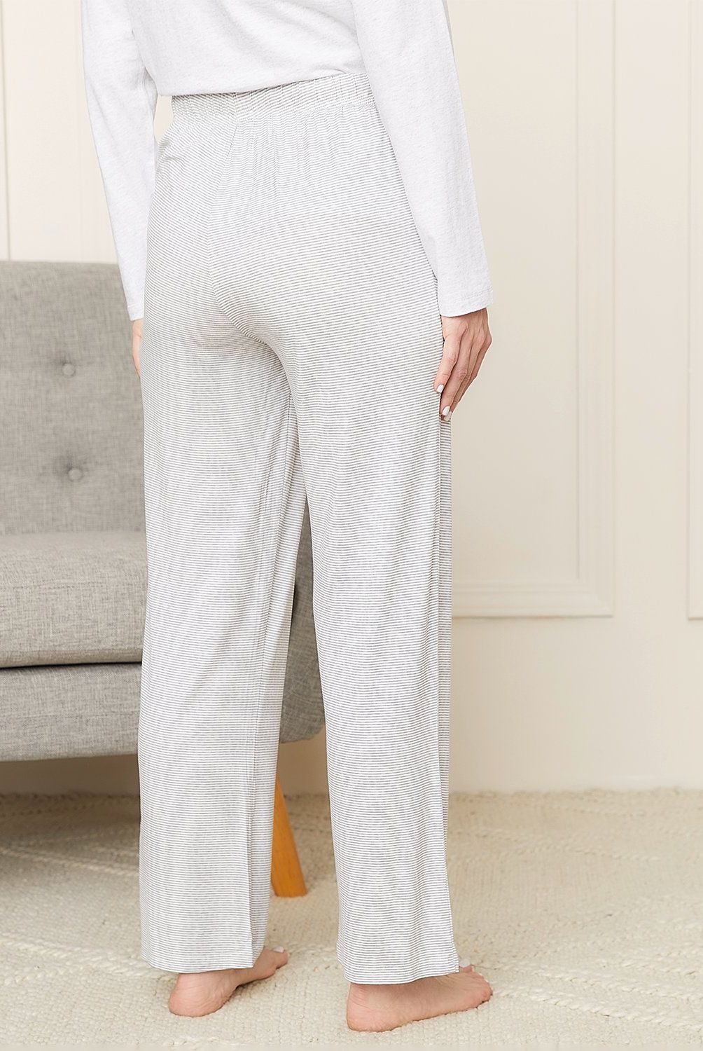BLU - Pantalón Pijama Mujer Blu Algodón Diseño Rayas