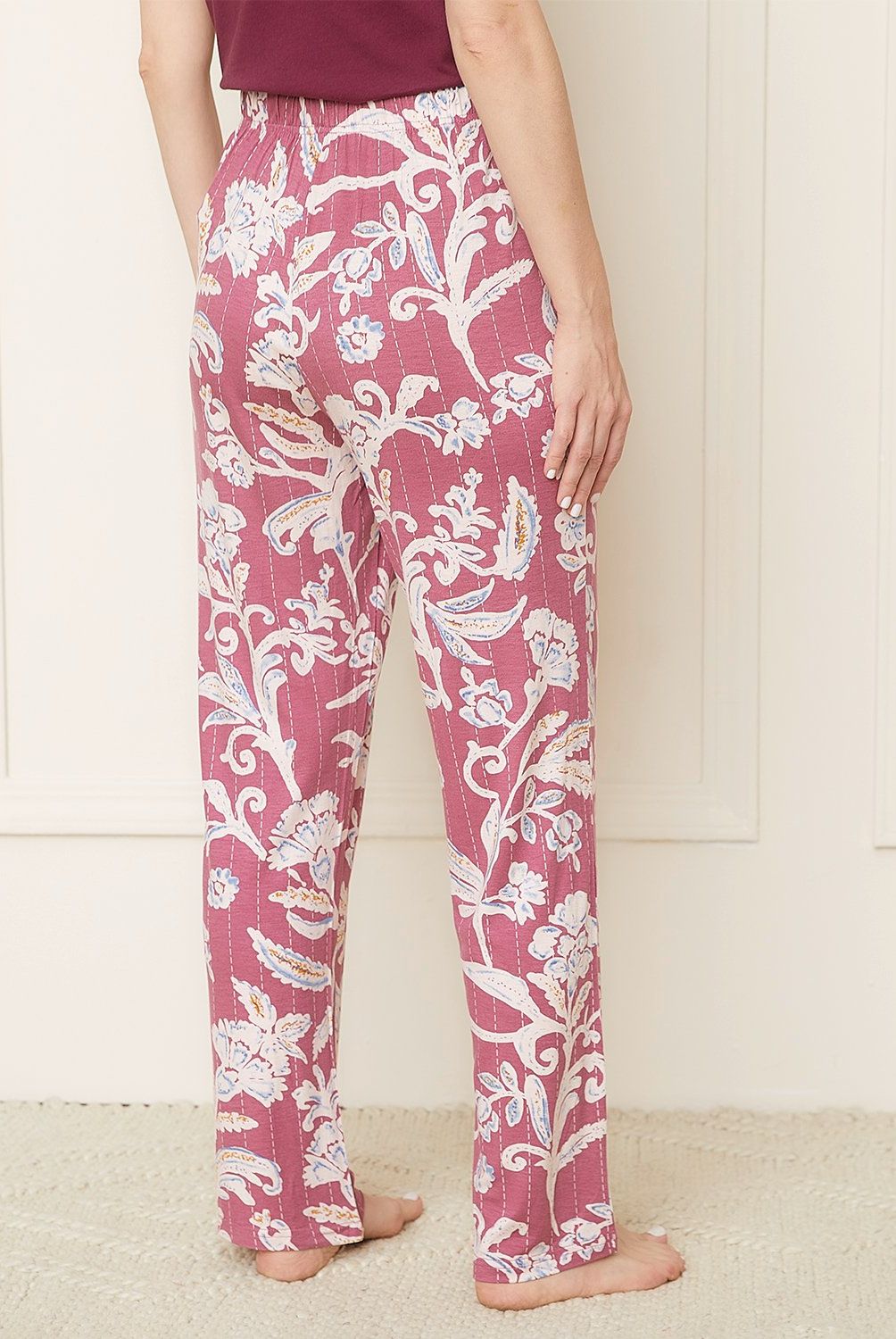 BLU - Pantalón Pijama Mujer Blu Algodón Diseño Rayas